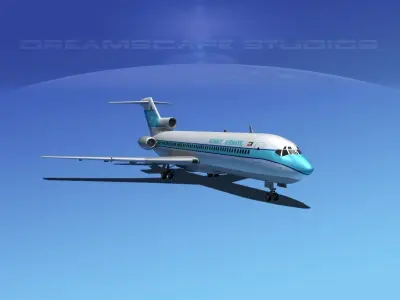 Boeing 727-200 Kuwait Airways 3D model