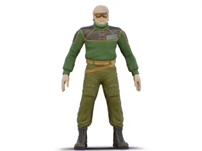 Male Military Cloth - Soldier Sweater - Rookie Man Character 3D model