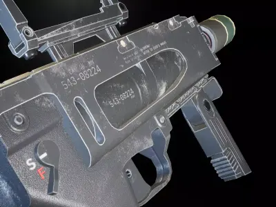 AAA GL320 Grenade Launcher Game Ready PBR Low-poly 3D model