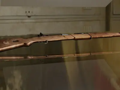 KAR98 wooden rifle Low-poly 3D model