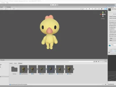 Little Chicken Animated Cute 3D Models For Games And Animations Low-poly 3D model