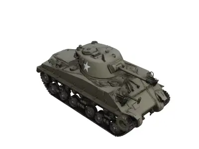 Sherman Tank High Detail Military Vehicle Free 3D model