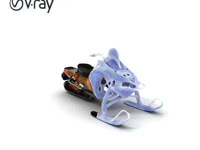 Camouflage Snowmobile Model Pack Low-poly 3D model