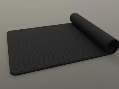 PBR Yoga Mat - Black Low-poly 3D model