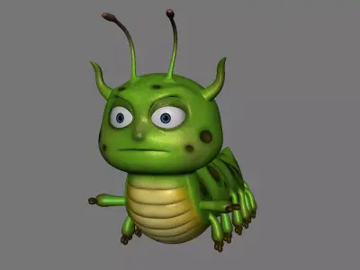 Insect caterpillar Low-poly 3D model