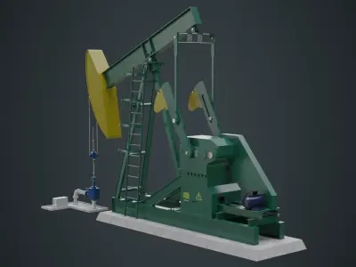 Oil Pumpjack 1A Low-poly 3D model
