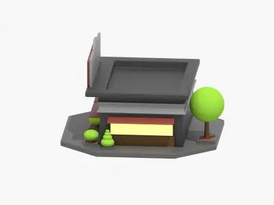Restaurant 3D Illustration 3D model
