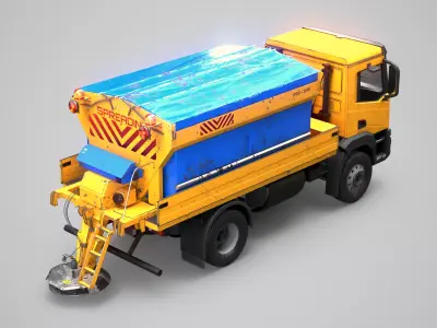 Used Winter Service Truck with Salt Spreader 3D model