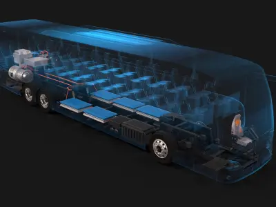 Electric Bus X-ray 3D model purchase