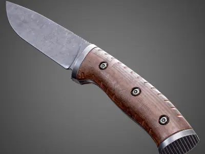 Buck Selkirk Tactical Knife AAA PBR Game Ready Melee Asset Low-poly 3D model