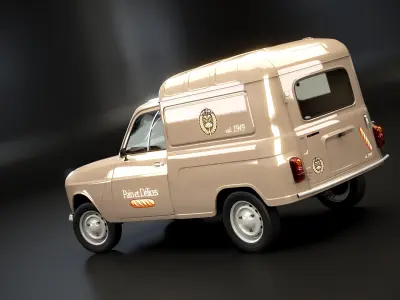 Renault 4 Van French Bakery 3D model