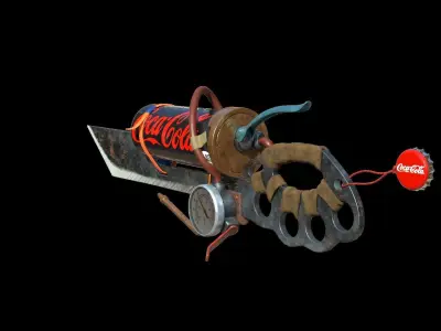 Knife coca cola Low-poly 3D model
