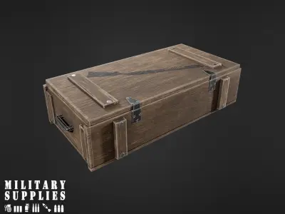 Military Supplies Pack - Large Gun Box Low-poly 3D model