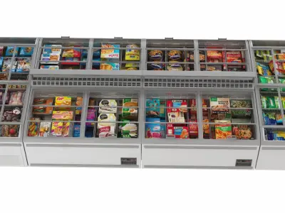  Frozen Foods and Meats Display Island Freezer Collection 