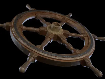 Ship Wheel Realistic  3D model