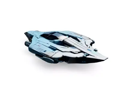 SciFi Fighter Starship Silverstreak Low-poly 3D model