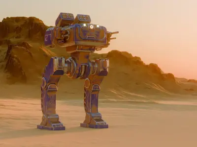  Apex Assault Mech  Low-poly 3D model