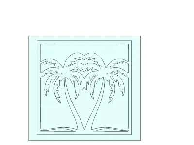 Palm Trees Wall Art Mold for Casting 3D model