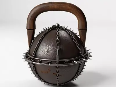Dark Fantasy Spiked Kettlebell 3D model