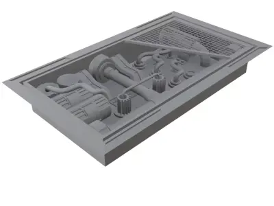 Sci fi Interior Wall Greeble - Module Low-poly 3D model