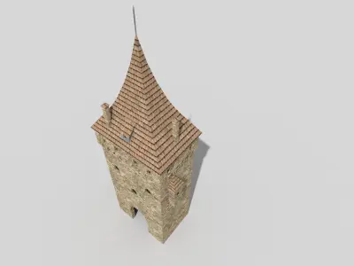 medieval tower c Low-poly 3D model