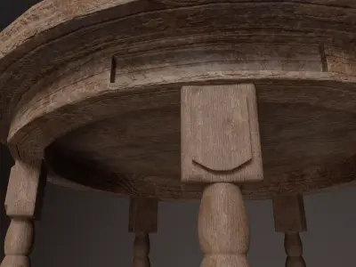 Old Western Saloon Table Low-poly 3D model