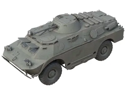 BRDM 2 Amphibious Armoured Scout Car Low-poly 3D model
