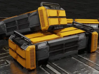 Sci Fi Box Low-poly 3D model order