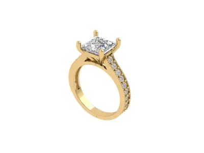 Princess Art Deco Ring 3D print model 10