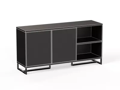 Modern Minimalist Black Sideboard - MorisonDesign 4K PBR Low-poly 3D model