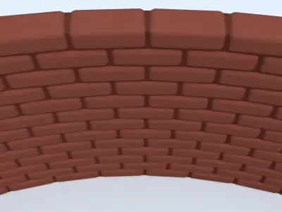 Cartoon Brick wall with Tunnels Low-poly 3D model purchase