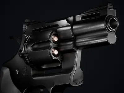 Magnum 357 Revolver Low-poly 3D model