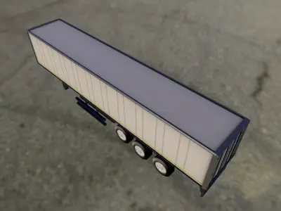 Refrigerator semi trailer Low-poly 3D model