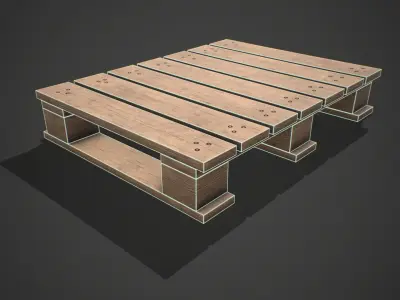 Low poly European Wood pallet 05 PBR Game Ready Free low-poly 3D model