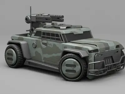 military vehicle  3D model by BlenderZone