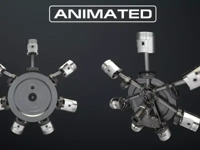 Aircraft engine 3D model from CGTrader - Rigged