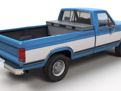 Standart pickup truck Low-poly 3D model