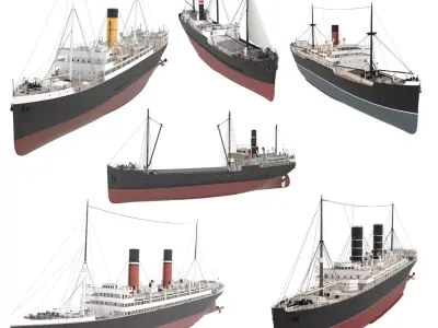 Steam Ship Collection 3D model
