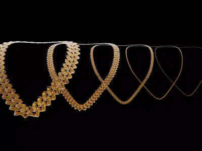 Low Poly Chains - 5 Pack Low-poly 3D model
