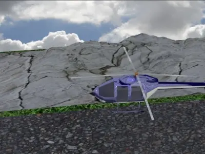 3D game ready Helicopter Model Low-poly 3D model