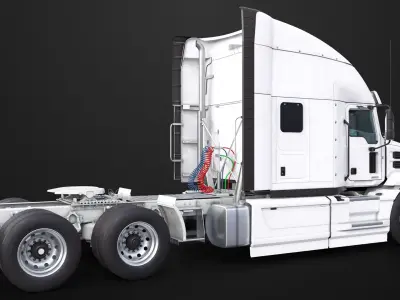 Heavy Truck Chassis 05 Generic White Interior All PBR Unity UE Textures 3D model