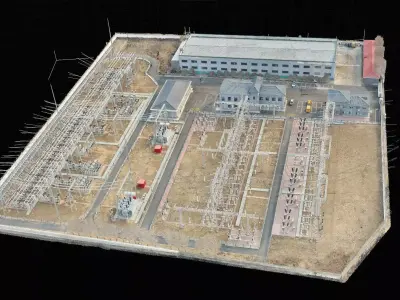 220kV Electrical power substation Gaussian splatting 3D model purchase