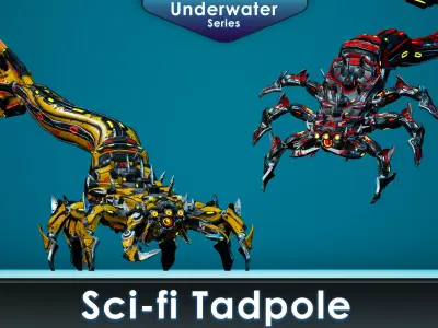 Sci-Fi Tadpole Low-poly 3D model