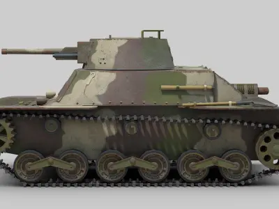 Type 98 Ke-Ni Tank 3D model