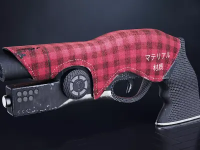 Denim Hyper Pistol Low-poly 3D model