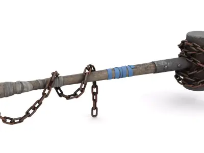 War Hammer with Chain 3D model
