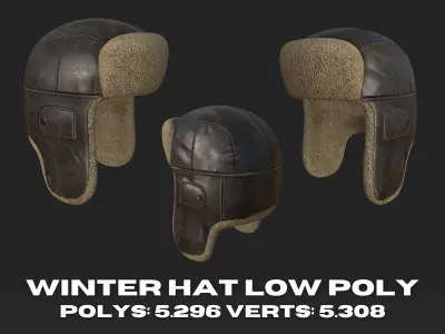 Winter Hat - Aviator - Military PBR 4K Low-poly 3D model
