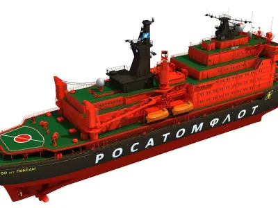  Icebreaker Ship 50 Let Pobedy 3D model