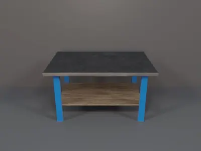 Industrial Workshop Worktable Small PBR Low-poly 3D model