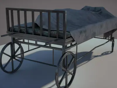 old bed Low-poly 3D model Low-poly 3D model